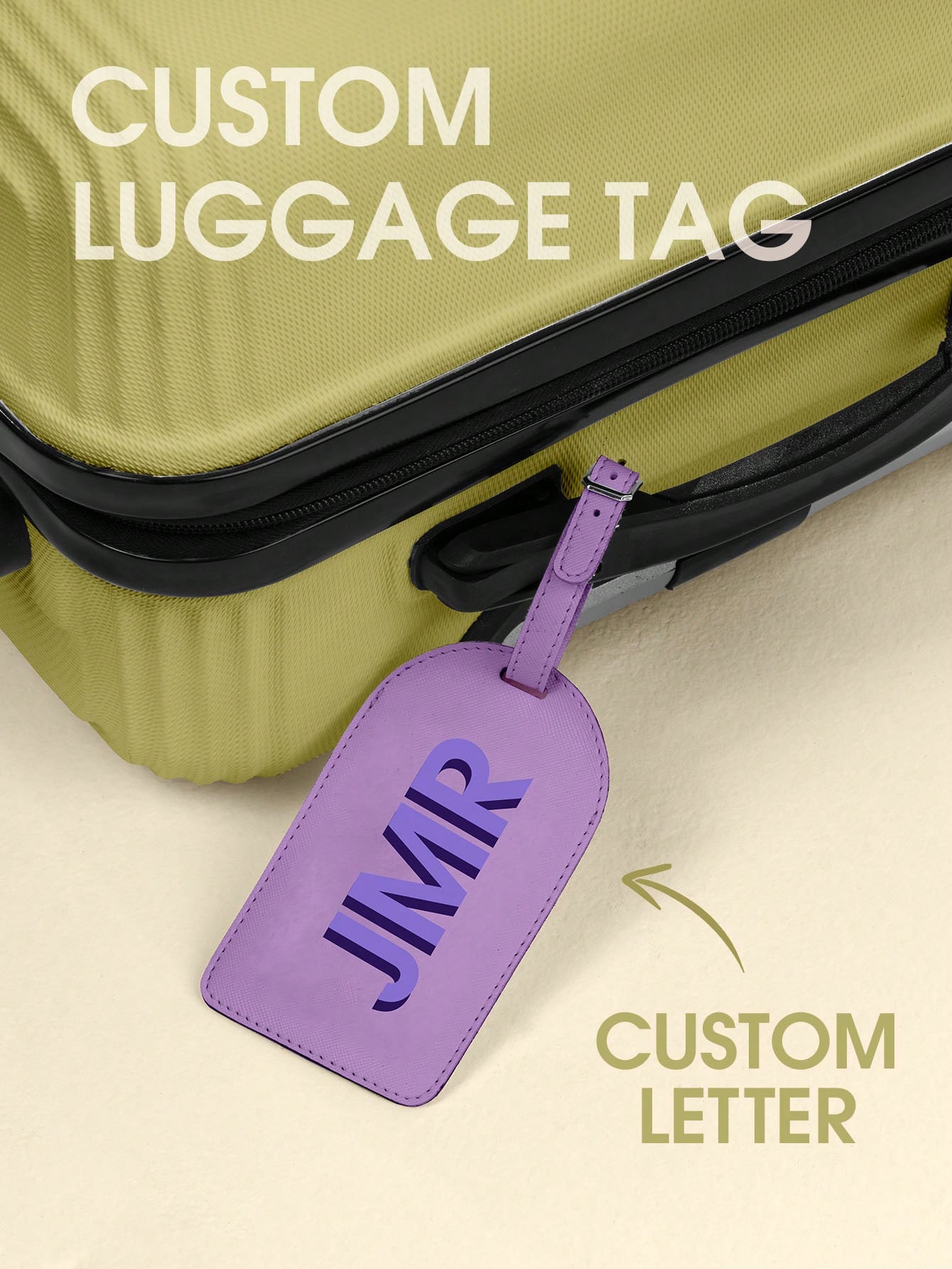 Travel Accessories New - パーソナライズされたイニシャルラゲッジタグ カスタムレターPUレザー旅行バッグタグ UVプリントスーツケースIDラベル 旅行ギフト 女性男性向け