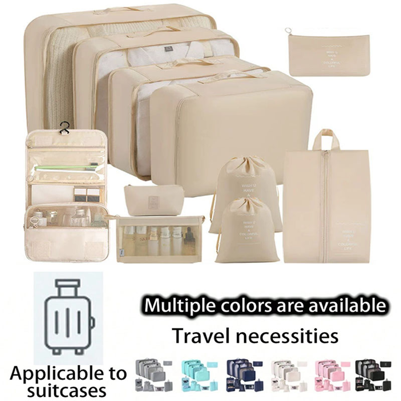 Travel Accessories Toiletries - 旅行用収納バッグセット 7/8/9/10点セット デジタルトイレタリーオーガナイザー スーツケースパッキングキューブ 衣類・靴用 整理ポーチ