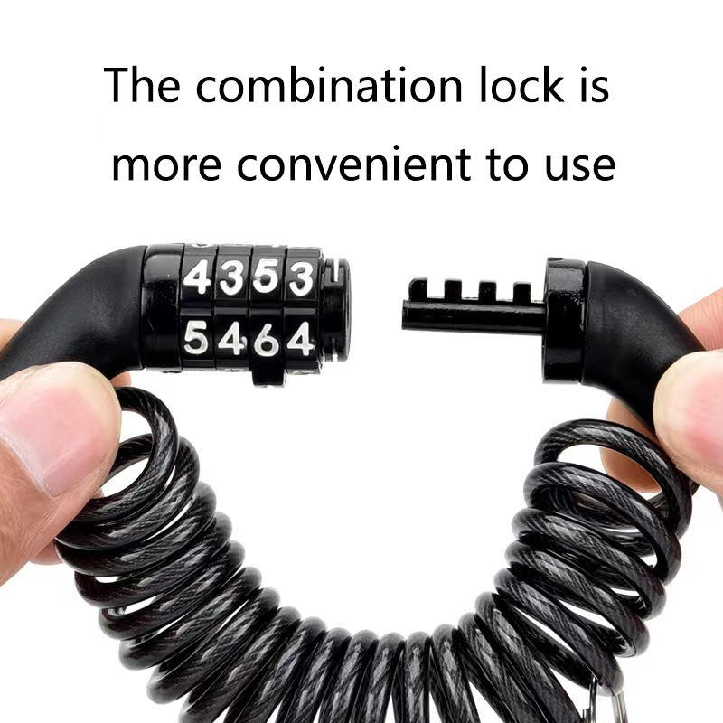 Cable Lock Combination - ポータブルパスワードワイヤー盗難防止ロックユニバーサルセキュリティケーブルロック電動自転車オートバイヘルメットロードマウンテンバイク用