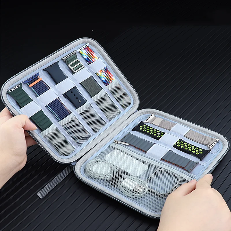 Xiaomi Travel Accessories - 時計バンドボックスアップル/サムスン/xiaomi時計ストラップケースデータケーブル旅行スマートリストストラップ収納バッグ