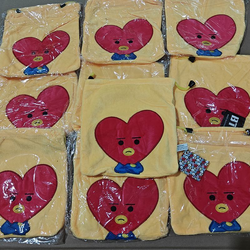 Travel Accessories Toiletries - BT21アニメ漫画かわいいハートうさぎ巾着袋かわいい家庭用携帯巾着収納袋洗面用具化粧品袋ギフト