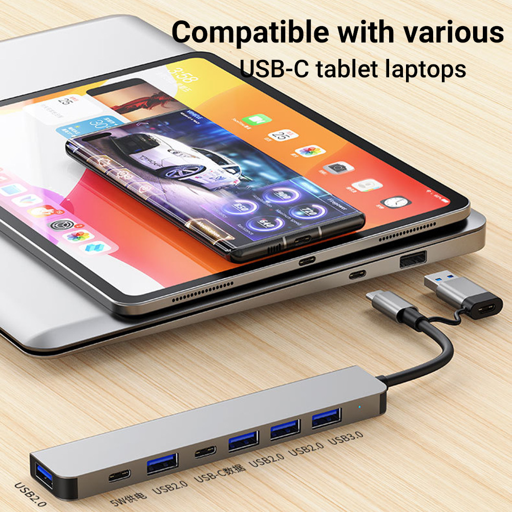 Travel Accessories You Need - 7-in-1 デュアルヘッド USB-C&USB ドッキングステーション ハブ USB3.0