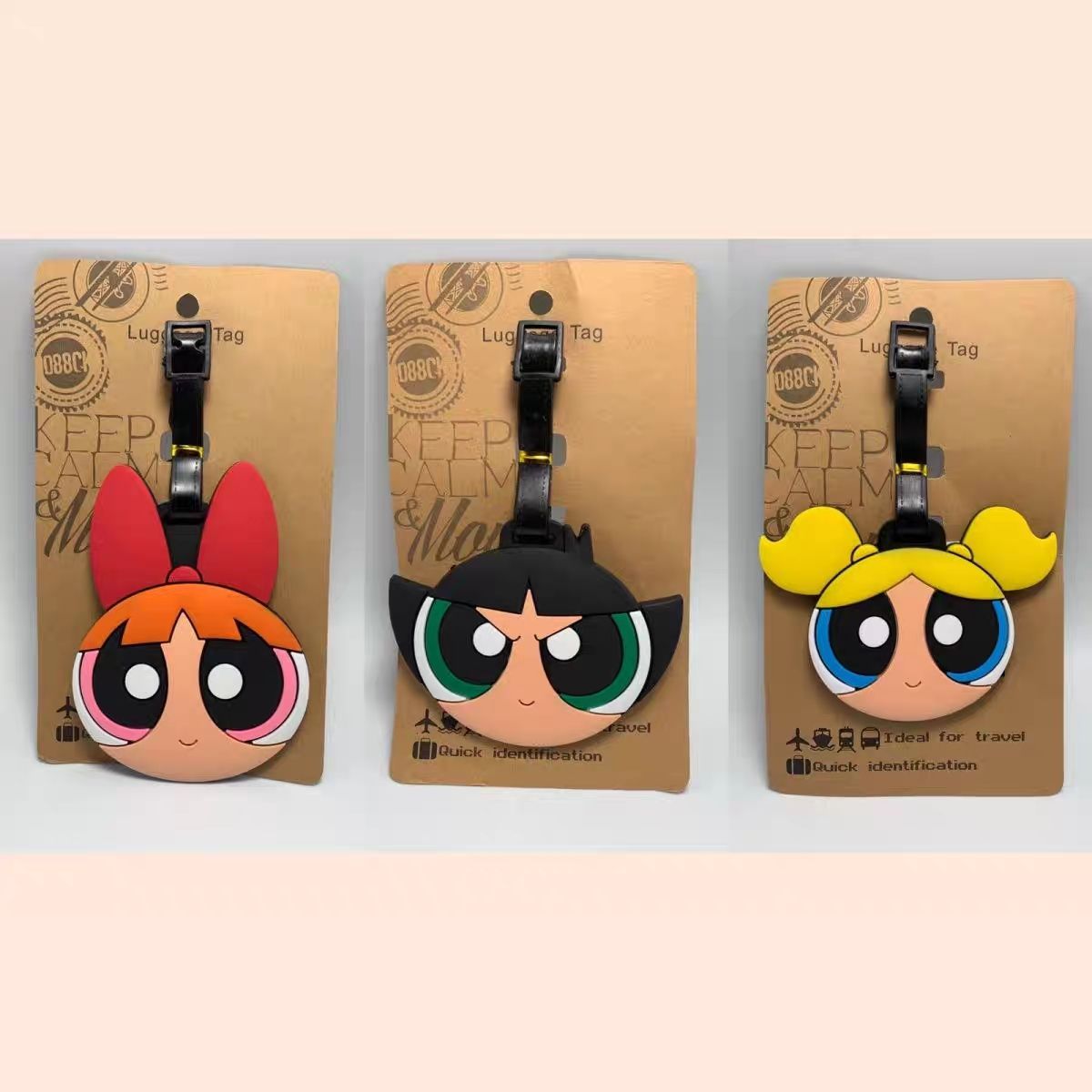 Travel Accessories New - アニメパワーパフガールズバッグペンダントかわいい漫画風荷物タグキュートな荷物ペンダントDIYチェックイン紛失防止トラベルホリデーギフト