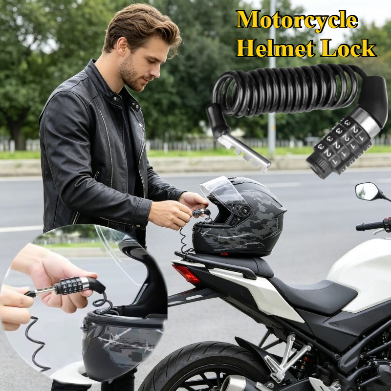 Cable Lock Combination - 耐久性のあるヘルメットロックミニ 4 桁パスワードロックスチールケーブル安全なバイクヘルメットポータブル盗難防止オートバイアクセサリー