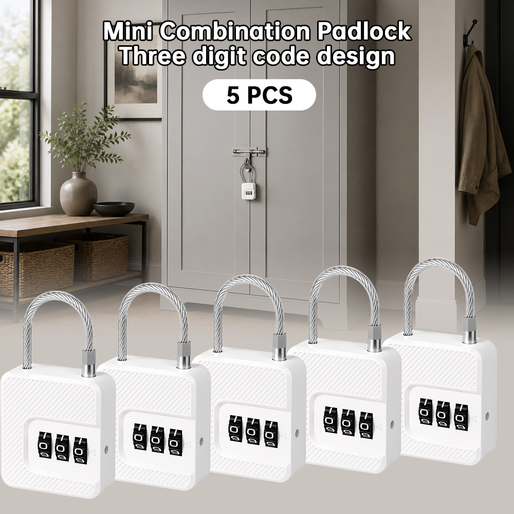 Cable Lock Combination - ミニ3桁スチールケーブルコンビネーション南京錠旅行荷物ヘルメットセキュリティパスワードロック