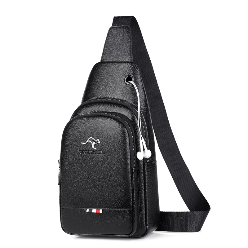 Travel Accessories Luxury Brands - Kagaroo 高級ブランドチェストパック男性クロスボディバッグレザーチェストバッグ旅行スリングバッグ黒茶色のメッセンジャーショルダーバッグ男性