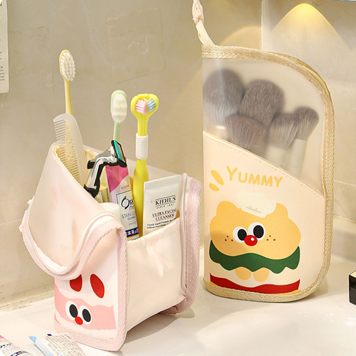 Travel Accessories Toiletries - 1 個化粧品バッグトラベルスタンド収納メイクアップ下着オーガナイザー女性メイクアップポーチポータブルトイレタリー美容ケース