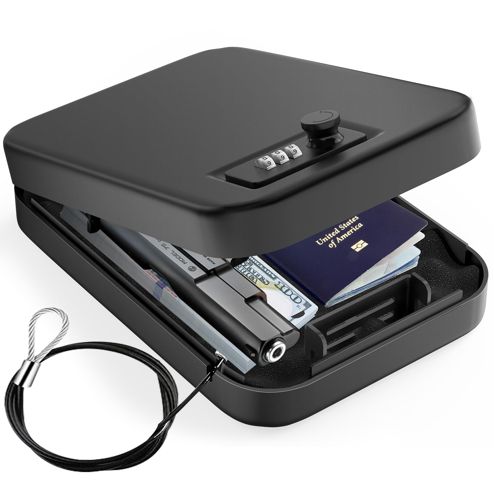 Cable Lock Combination - スチール製コンビネーションロック付きセキュリティ金庫,家庭用銃金庫,デジタルホーム,盗難防止