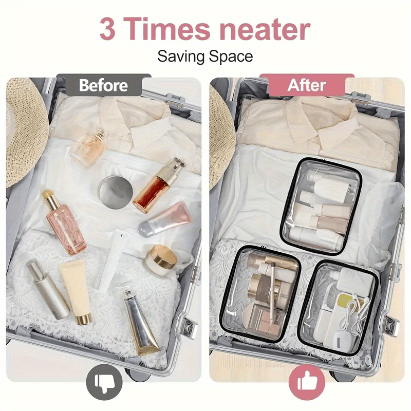 1PC クリアメイクアップバッグ旅行用トイレタリーバッグポー - Toiletry Bag Tsa のレビューと価格