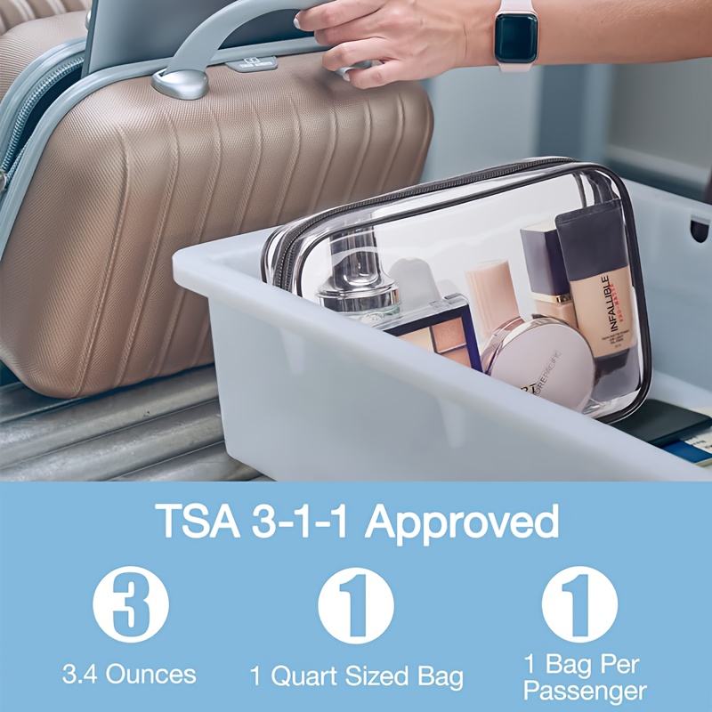 化粧ポーチ 3 個クリアトイレタリーバッグ機内持ち込み空港航 - Toiletry Bag Tsa のレビューと価格