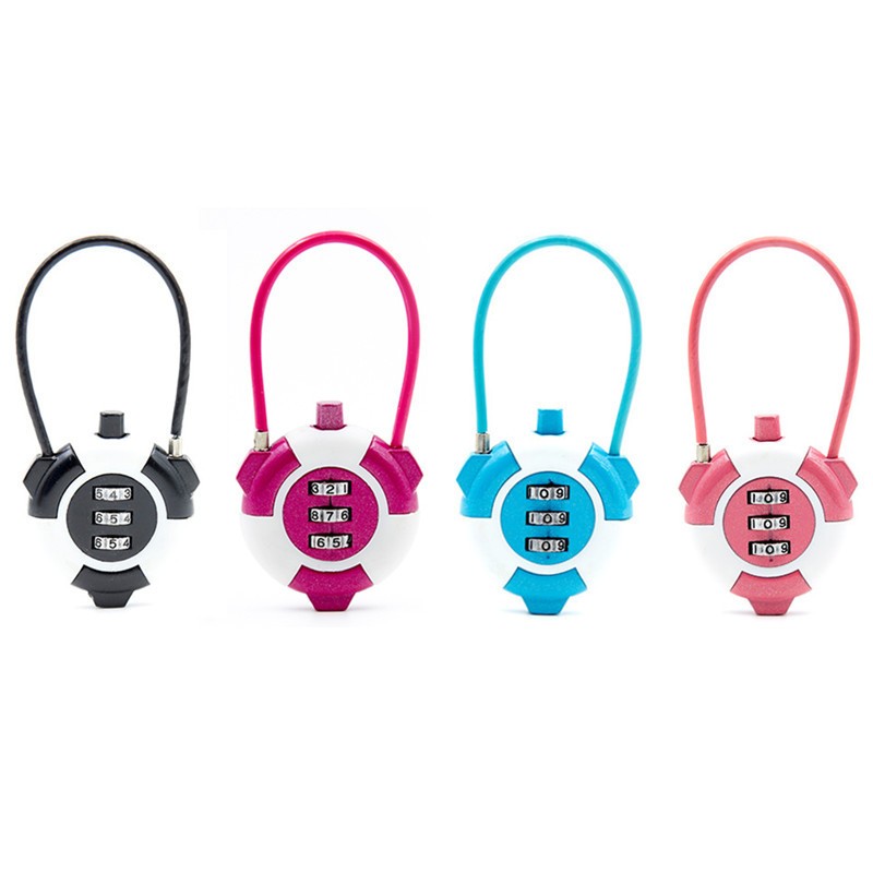 3桁コンビネーションケーブルロックストラップ小型ミニ南京錠旅 - Cable Lock Combination のレビューと価格