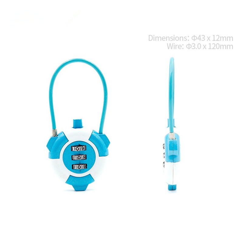 3桁コンビネーションケーブルロックストラップ小型ミニ南京錠旅 - Cable Lock Combination のレビューと価格