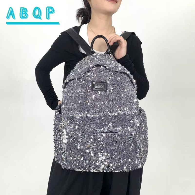 新しい女性のスパンコール付きバックパック高級ブランドスパンコ - Travel Accessories Luxury Brands のレビューと価格