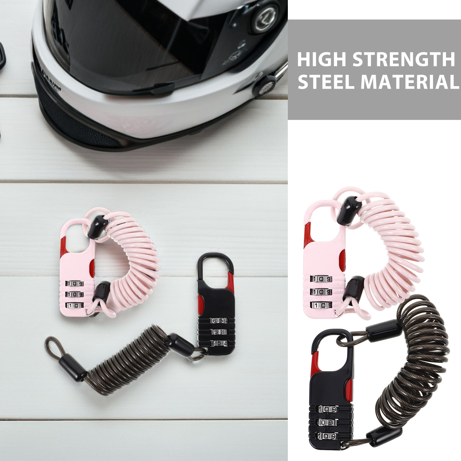 2 個の自転車ロック盗難防止ハンドルバーケーブルコンビネーシ - Cable Lock Combination のレビューと価格