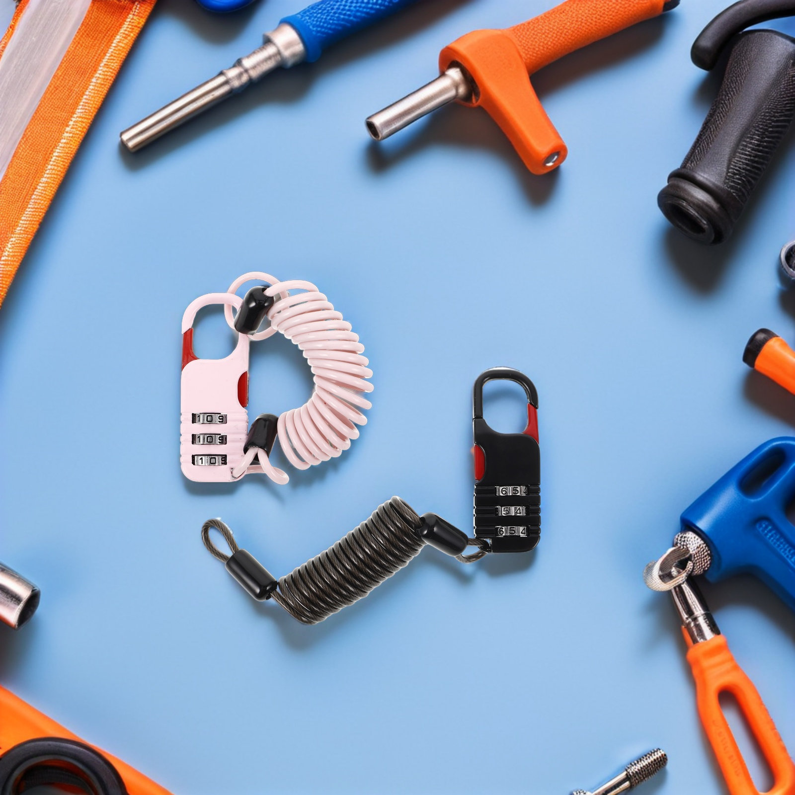 2 個の自転車ロック盗難防止ハンドルバーケーブルコンビネーシ - Cable Lock Combination のレビューと価格