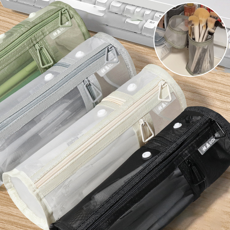 ポータブルメッシュ両用メイクブラシ収納バッグ、大容量スタンド - Travel Accessories Toiletries のレビューと価格