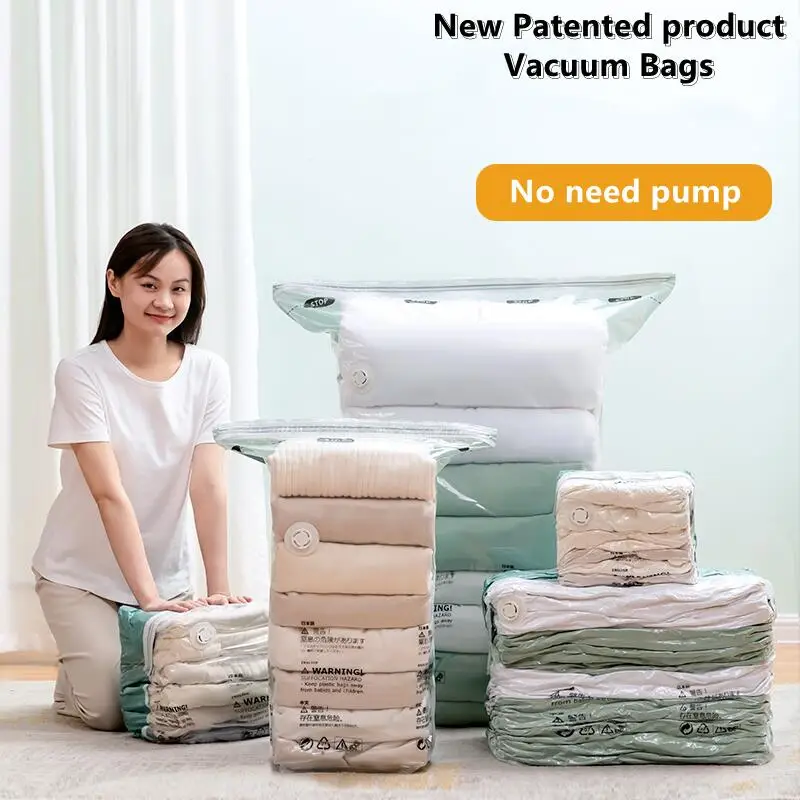 大きなプラスチック製の真空収納バッグ、衣類と毛布の収納に適し - Travel Accessories You Need のレビューと価格