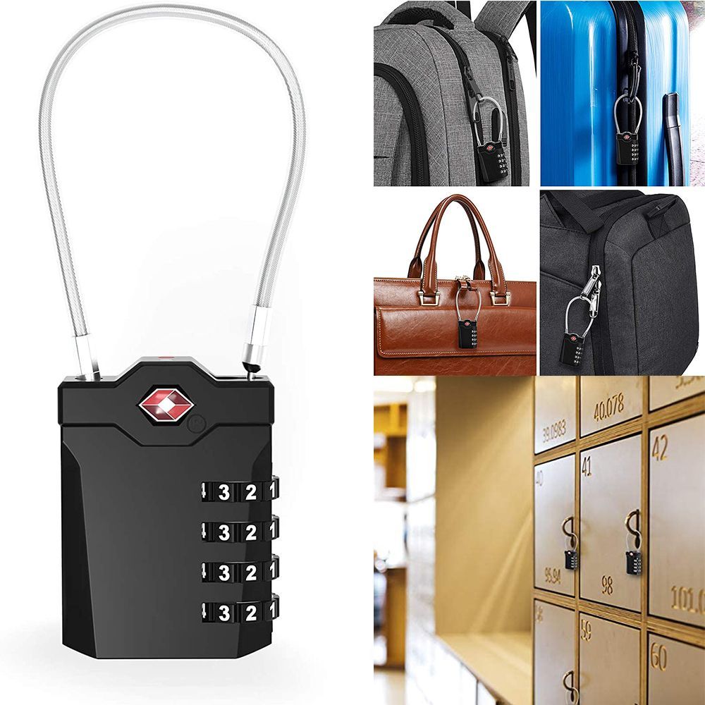 高セキュリティケーブル荷物ロックポータブル税関コードロックス - Cable Lock Combination のレビューと価格