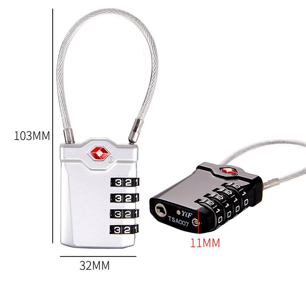 防水小型南京錠 ケーブル荷物ロック TSA税関ロック スマー - Cable Lock Combination のレビューと価格