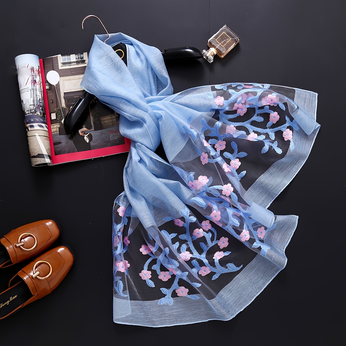 エレガントなロングショールスカーフ - ピンク/ベージュ/ピ - Travel Accessories Luxury Brands のレビューと価格