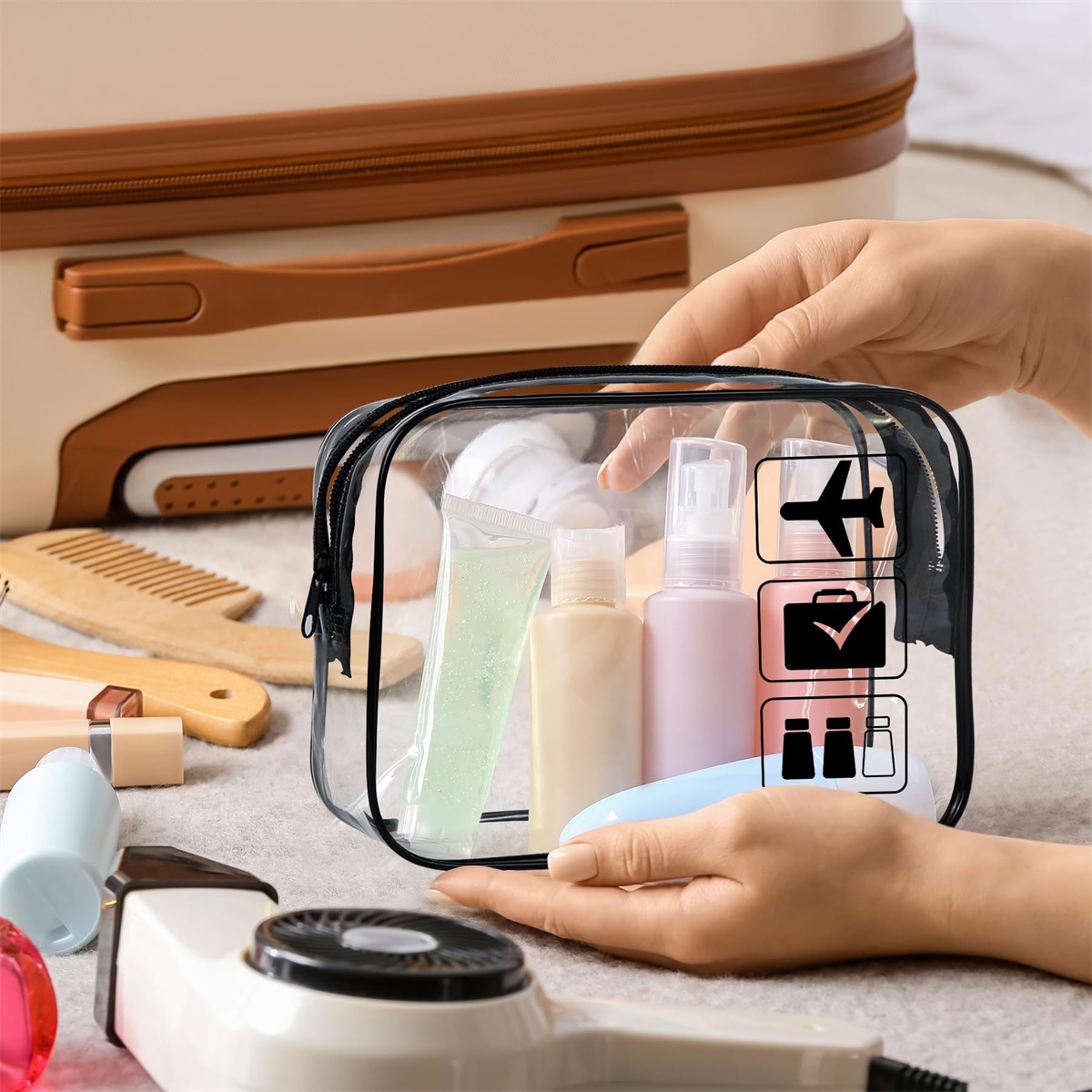 1個入り透明トイレタリーTSA承認済みトラベルバッグ、機内持 - Toiletry Bag Tsa のレビューと価格