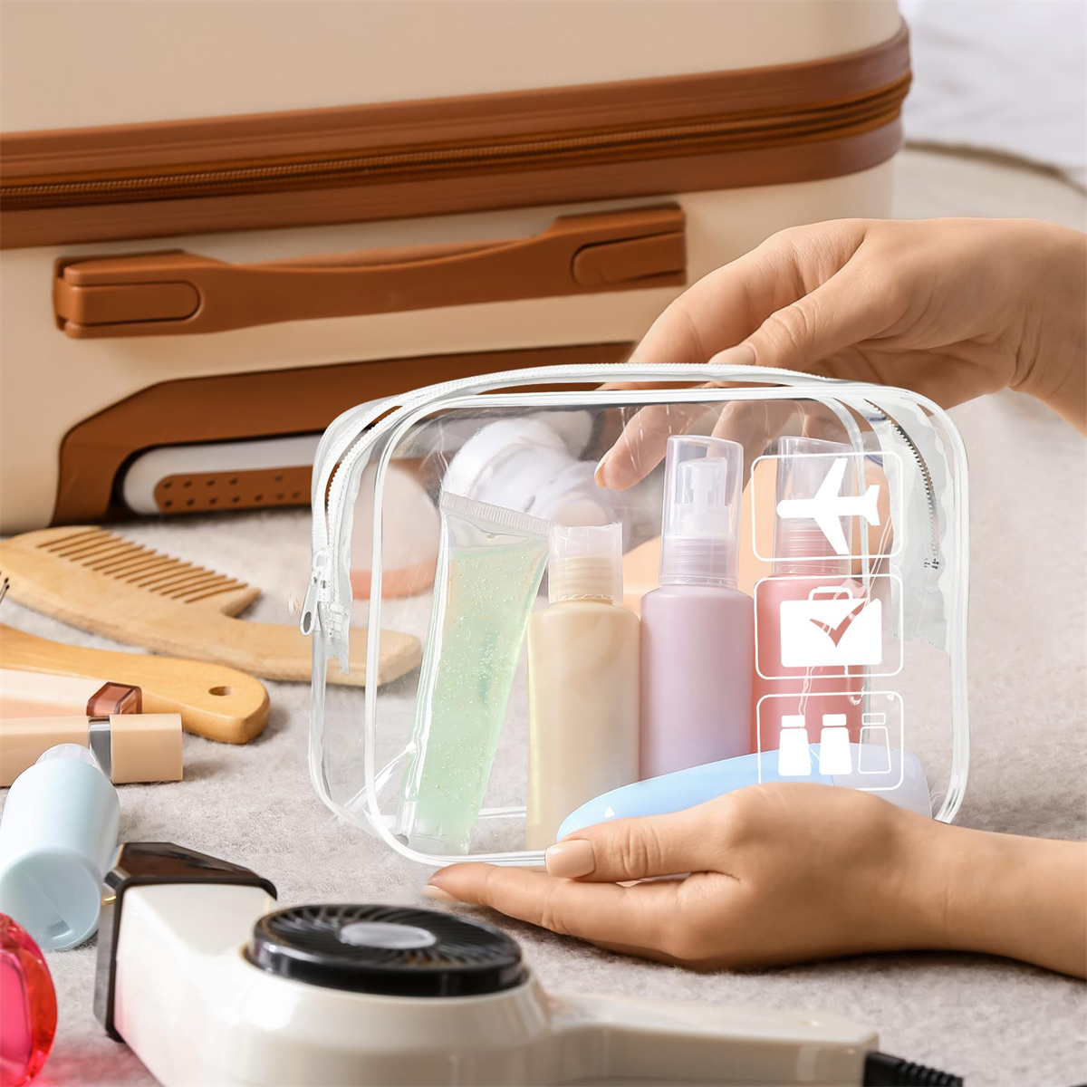 1個入り透明トイレタリーTSA承認済みトラベルバッグ、機内持 - Toiletry Bag Tsa のレビューと価格