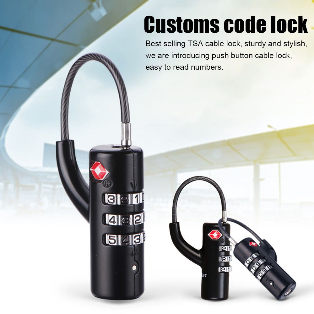 防水小型南京錠 スチールケーブル付きポータブル南京錠 コンビ - Cable Lock Combination のレビューと価格