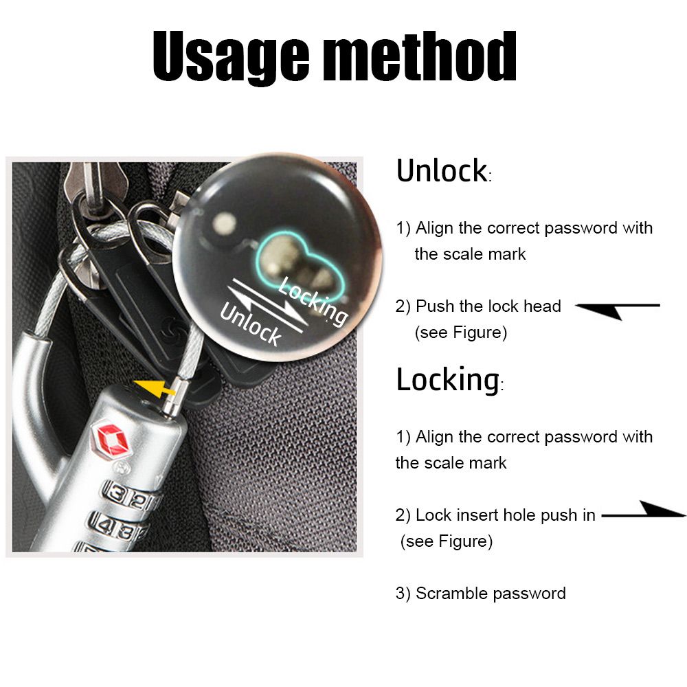 防水小型南京錠 スチールケーブル付きポータブル南京錠 コンビ - Cable Lock Combination のレビューと価格