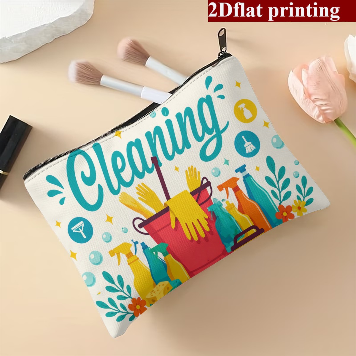 印刷された収納袋は、化粧品、薬、文房具、ヘアクリップなど、さ - Travel Accessories You Need のレビューと価格