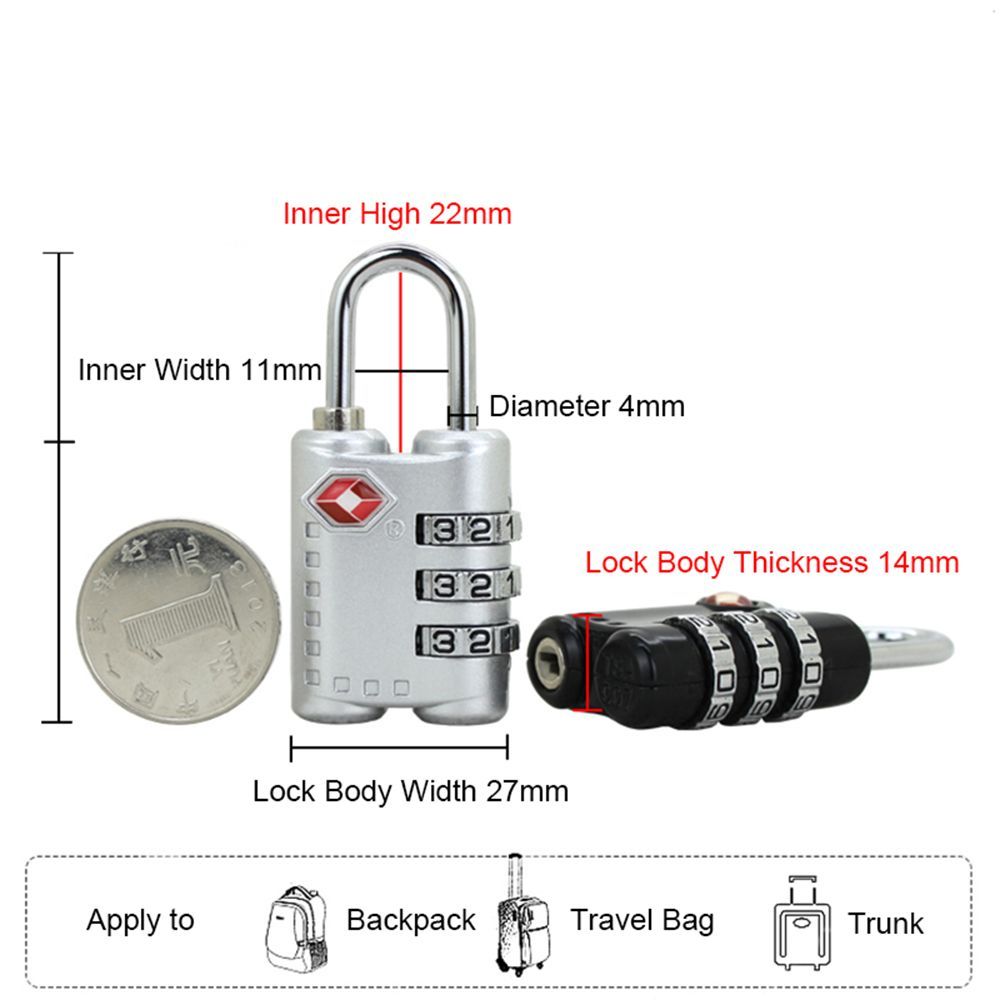 防水小型南京錠 ポータブル税関コードロック TSA税関ロック - Cable Lock Combination のレビューと価格