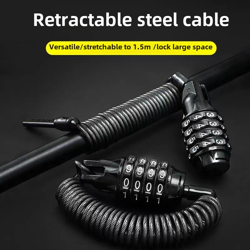 オートバイ自転車盗難防止チェーン 4 桁パスワードコンビネー - Cable Lock Combination のレビューと価格