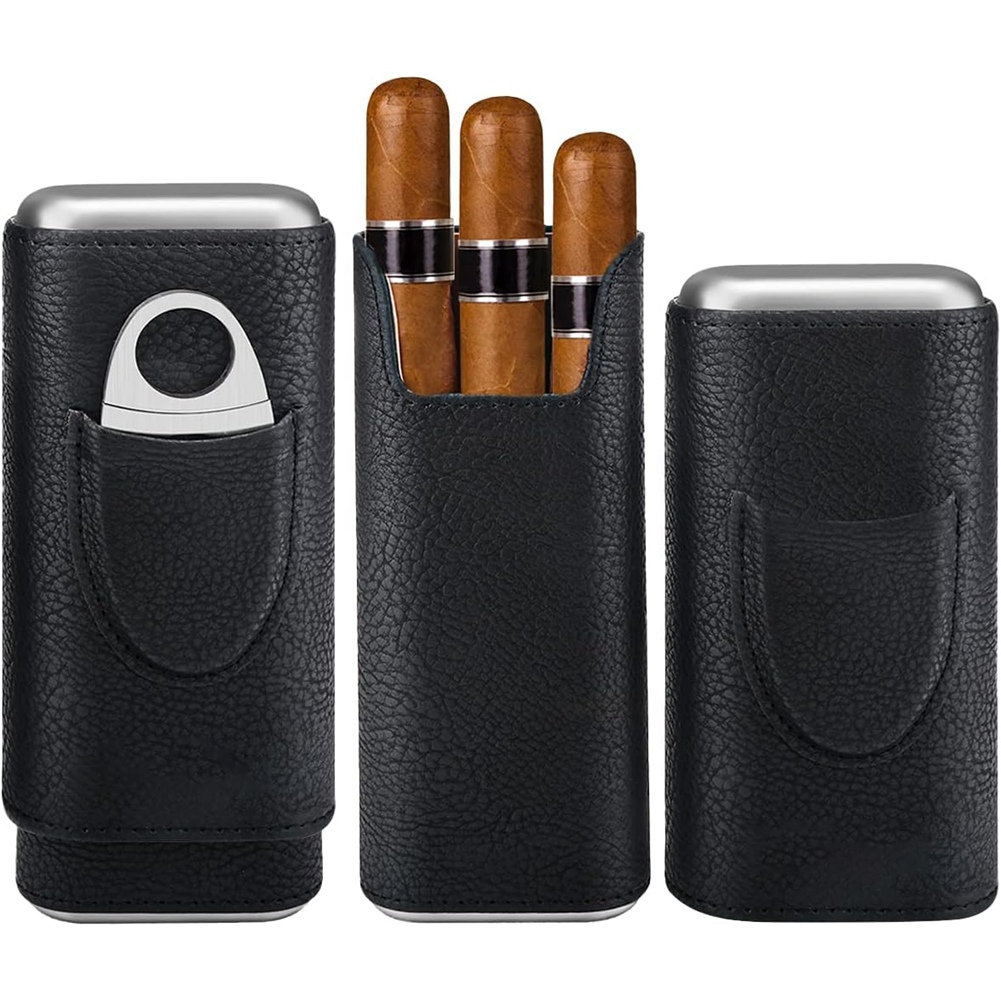 最高級ステンレス製シガーカッター付き-杉材内張りトラベルヒュ - Travel Accessories Best のレビューと価格