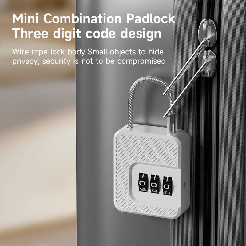 ミニ3桁スチールケーブルコンビネーション南京錠旅行荷物ヘルメ - Cable Lock Combination のレビューと価格