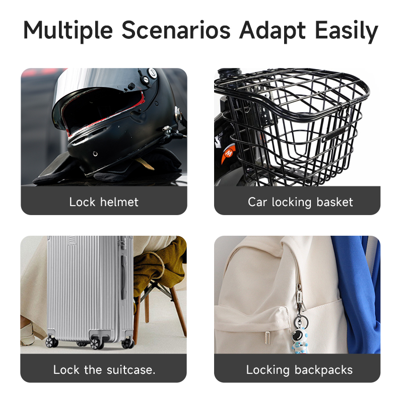 ミニ3桁スチールケーブルコンビネーション南京錠旅行荷物ヘルメ - Cable Lock Combination のレビューと価格