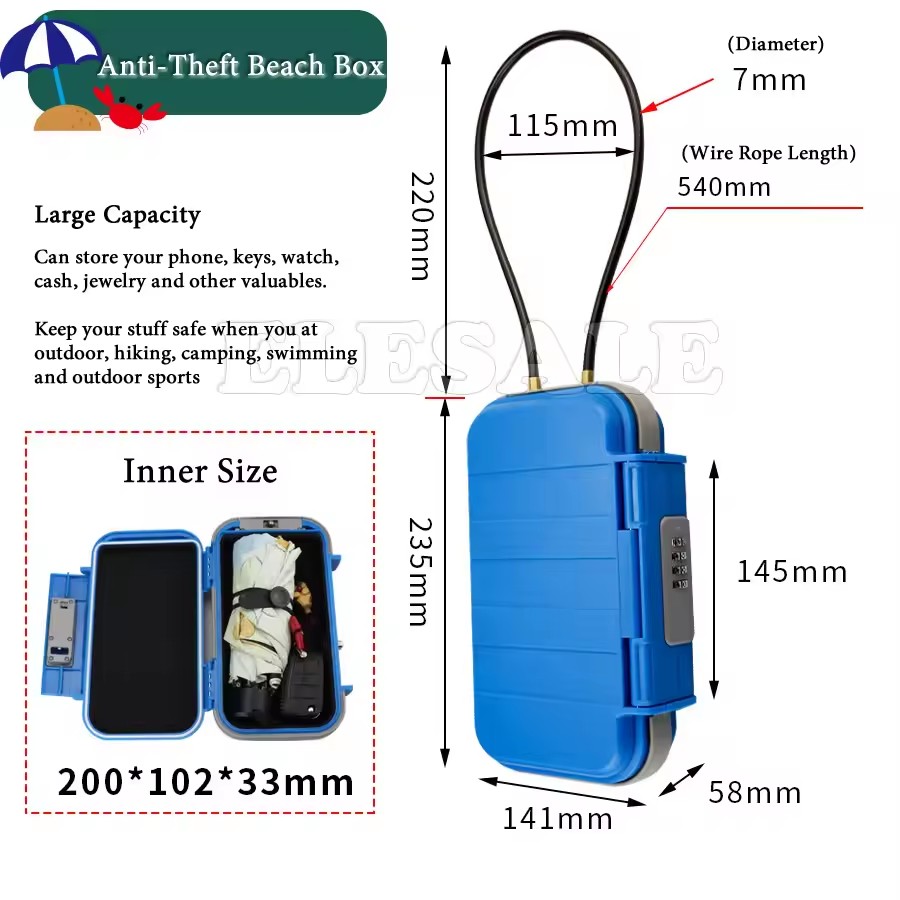 スチールワイヤー付きのクリエイティブでポータブルなスイムセー - Cable Lock Combination のレビューと価格