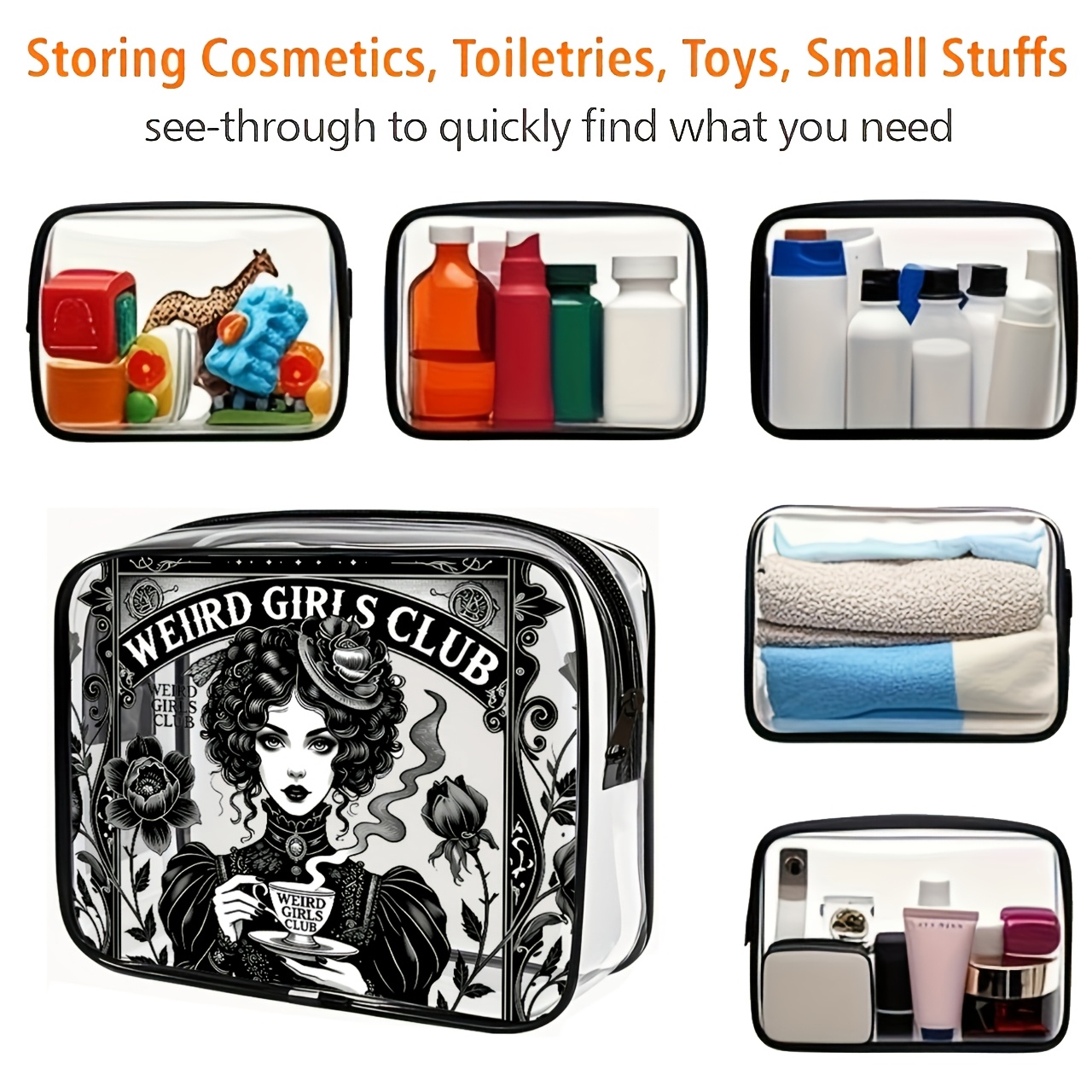 1PC クリアメイクアップバッグ旅行用トイレタリーバッグポー - Toiletry Bag Tsa のレビューと価格