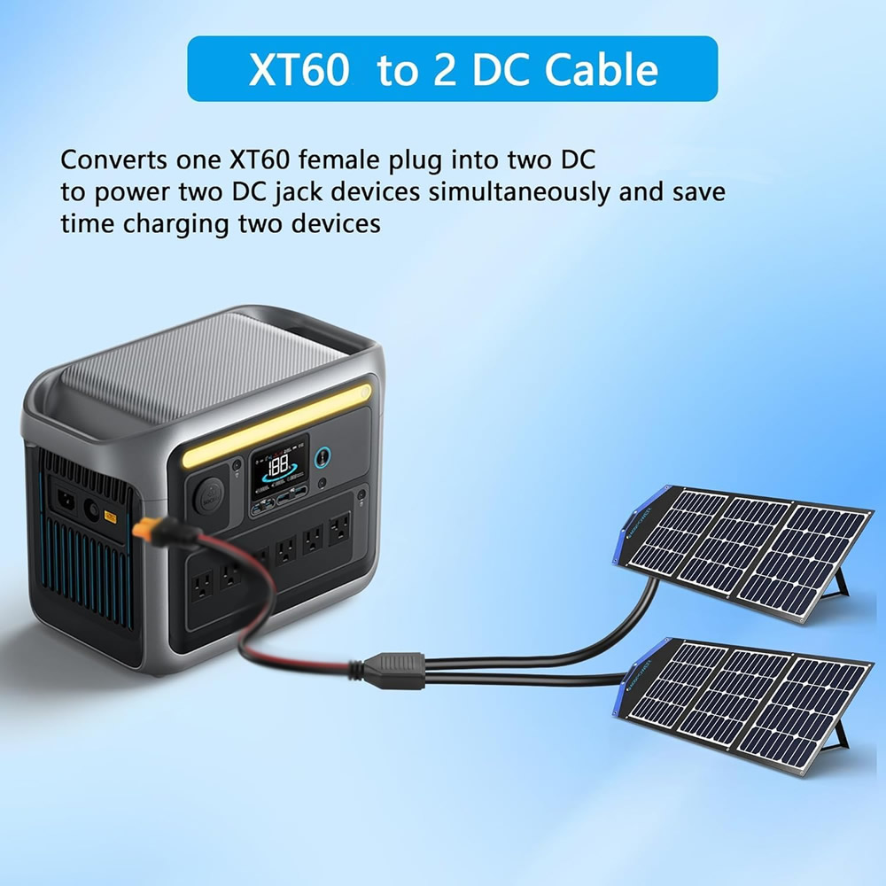 ソーラー接続ライン XT60 オス/メスコネクタから 2 つ - Cable Lock Combination のレビューと価格