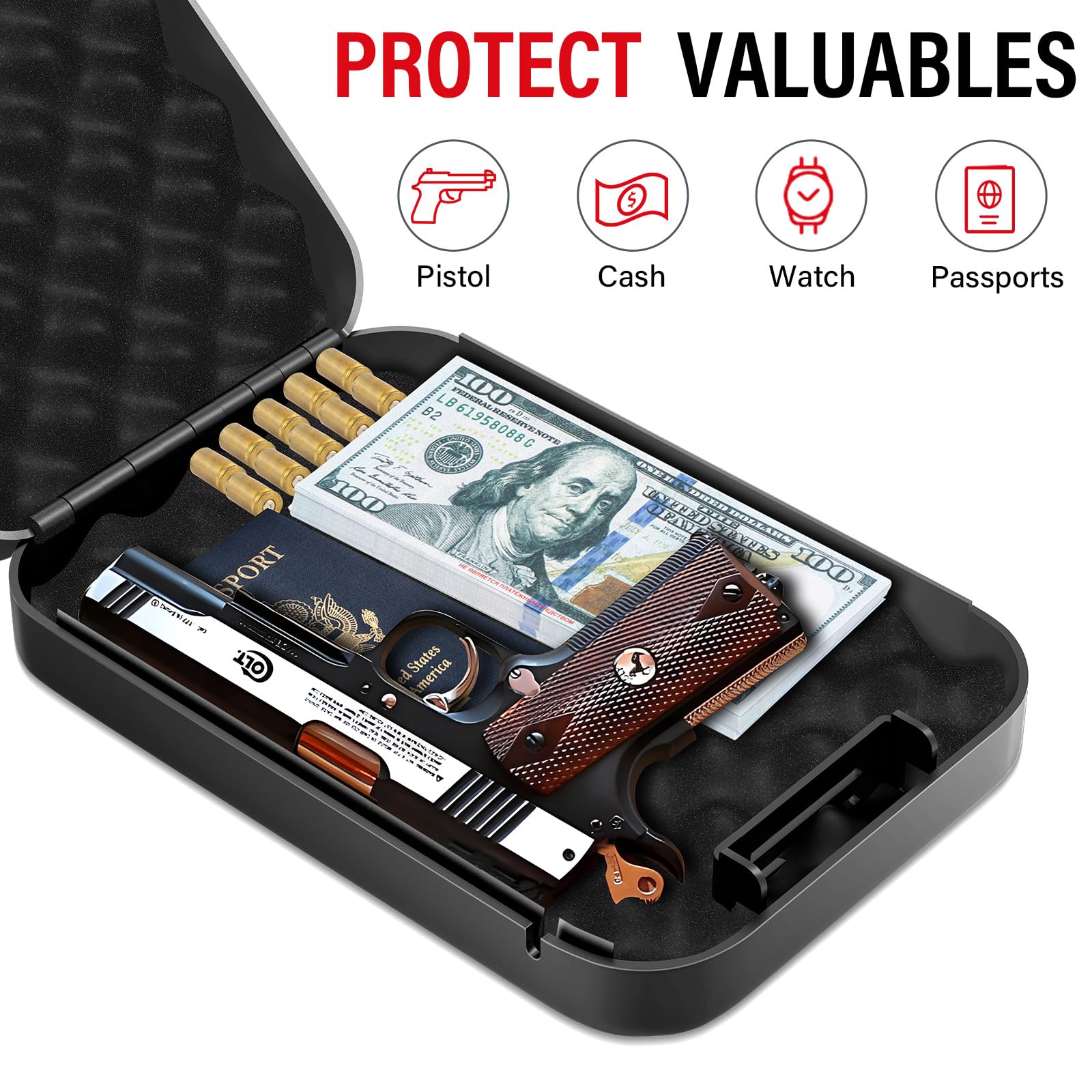 スチール製コンビネーションロック付きセキュリティ金庫,家庭用 - Cable Lock Combination のレビューと価格