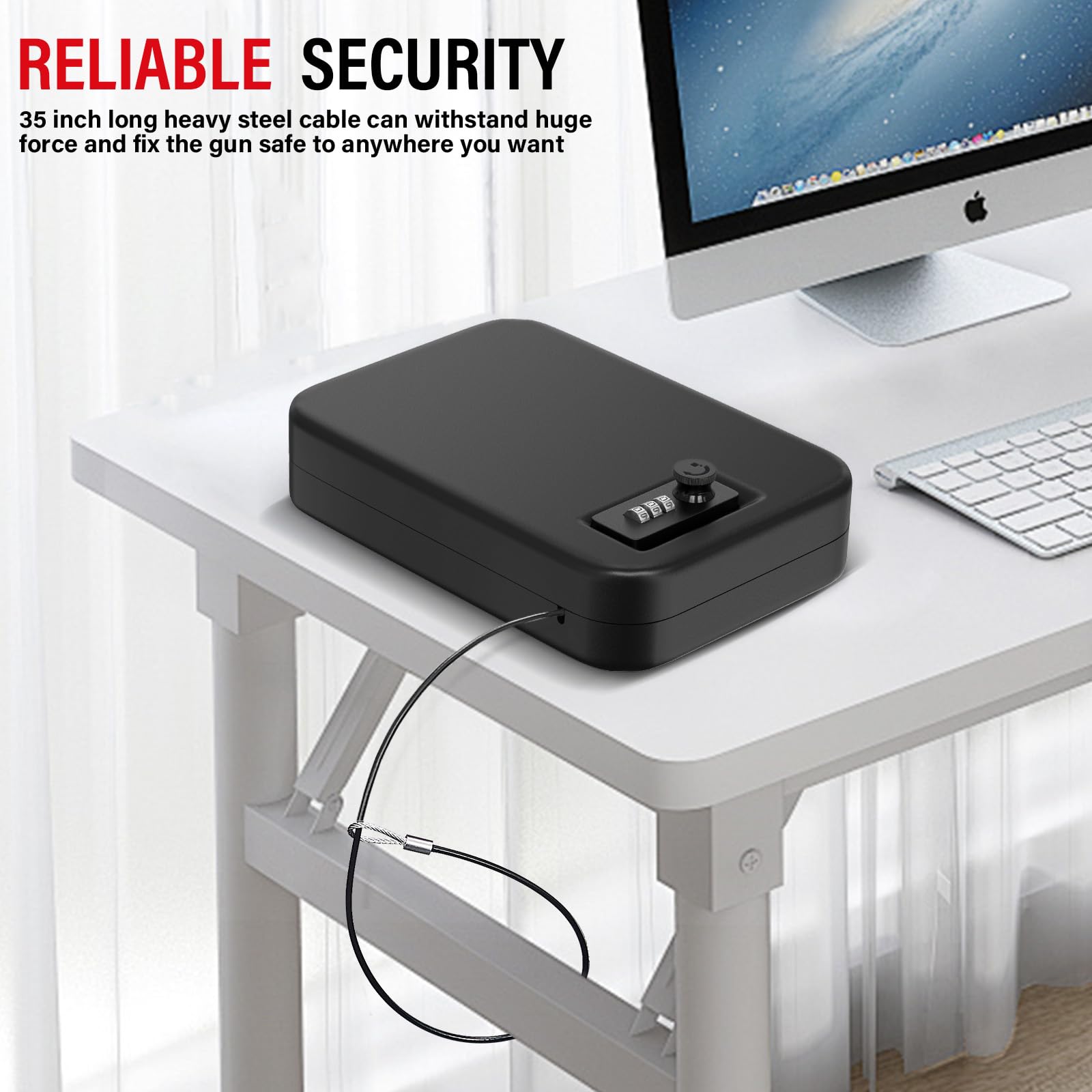 スチール製コンビネーションロック付きセキュリティ金庫,家庭用 - Cable Lock Combination のレビューと価格
