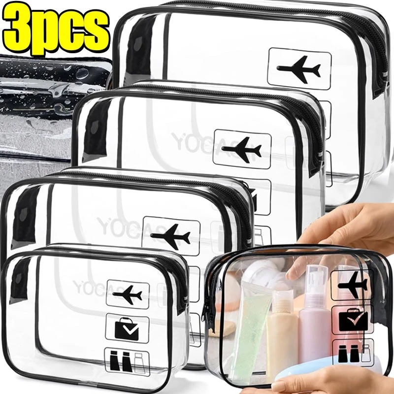 1/3 個透明ジッパー化粧バッグオーガナイザーボックス男性女 - Toiletry Bag Tsa のレビューと価格