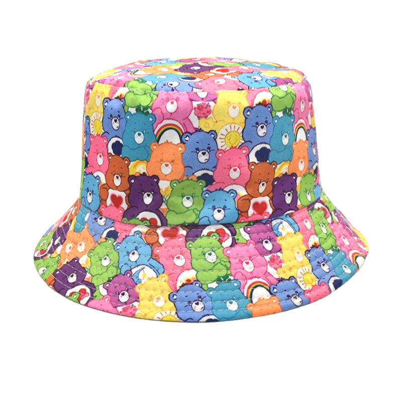 新しいかわいい漫画ケアベアーズ漁師の帽子日焼け止め両面盆地帽 - Travel Accessories New のレビューと価格