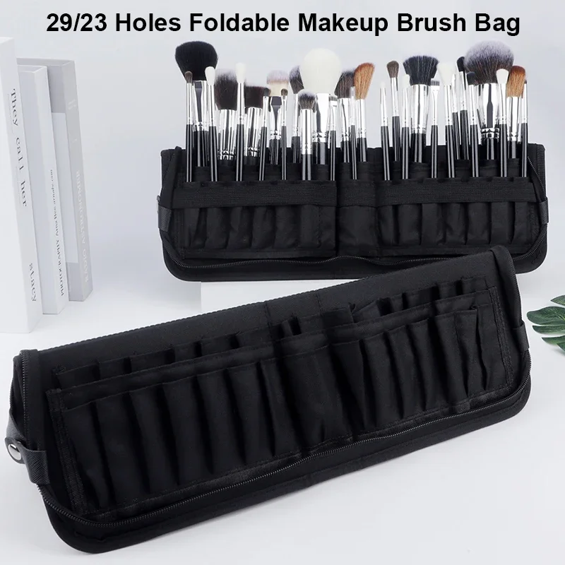 29/23 穴折りたたみ化粧ブラシバッグ女性化粧ブラシツール - Travel Accessories Toiletries のレビューと価格