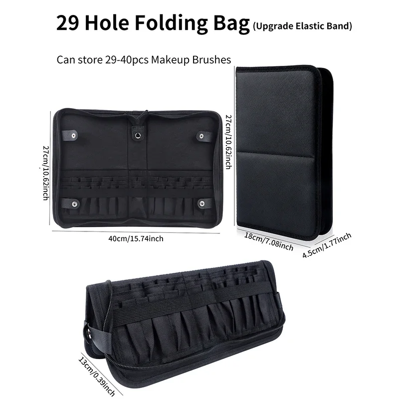 29/23 穴折りたたみ化粧ブラシバッグ女性化粧ブラシツール - Travel Accessories Toiletries のレビューと価格
