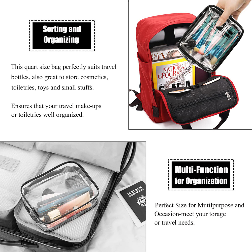 化粧ポーチ 3 個クリアトイレタリーバッグ機内持ち込み空港航 - Toiletry Bag Tsa のレビューと価格