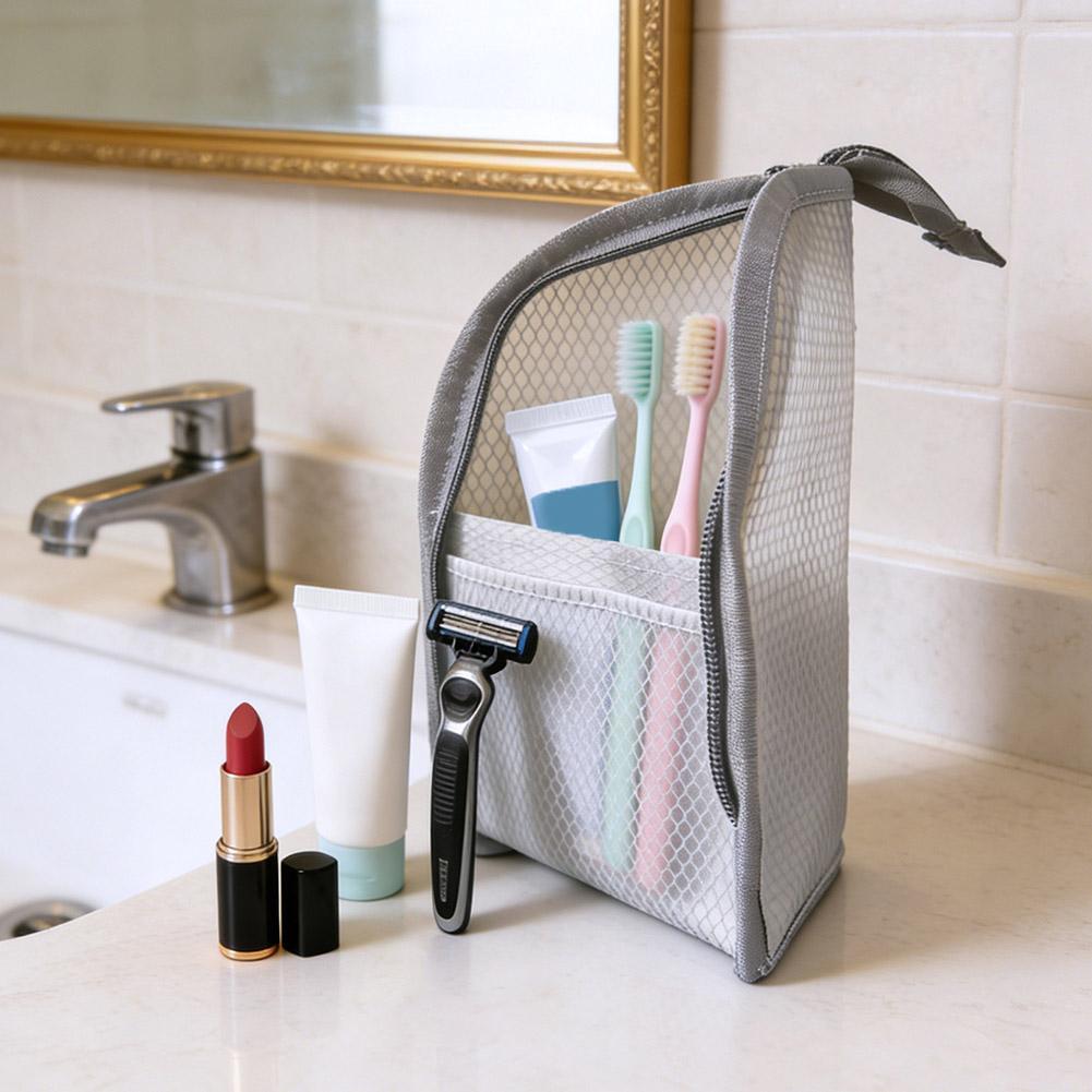 メッシュトラベルトイレタリーバッグポータブル歯ブラシ化粧品オ - Travel Accessories Toiletries のレビューと価格