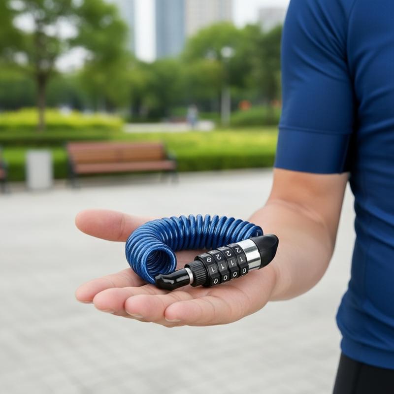 黒色のオートバイヘルメットロック 4桁パスワードケーブル式  - Cable Lock Combination のレビューと価格