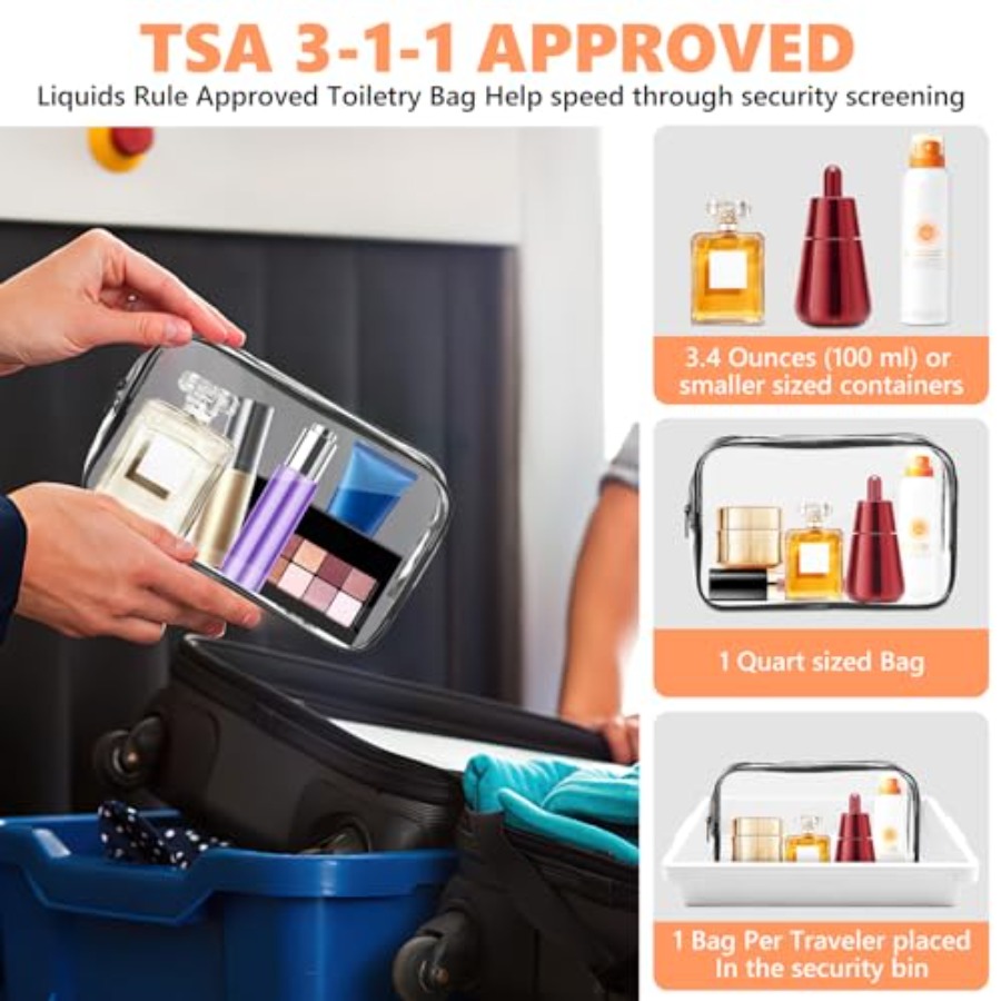 透明メイクアップバッグ、ジッパー付きポータブルトラベルトイレ - Toiletry Bag Tsa のレビューと価格